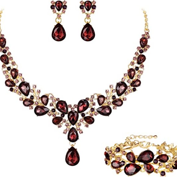 NEW Sparkling Bling Swarovski Crystal Rhinestone Wedding Necklace Set + … - Picture 8 of 16